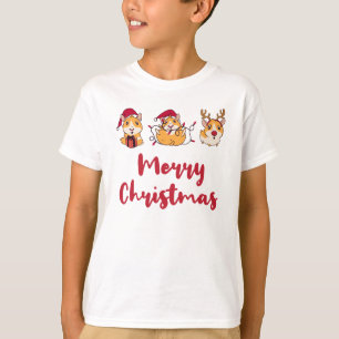T-shirt Joyeux Hamsters de Noël Jouer Graphique