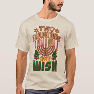 T-shirt Joyeux Hanoukka Deux Traditions On Souhaite
