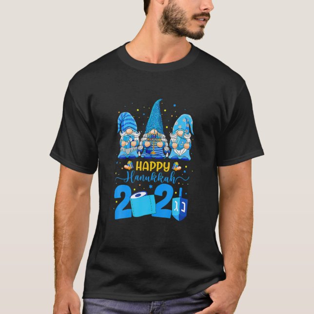 T-shirt Joyeux Hanoukka Gnomes Menorah Hanoukka Juif Holi (Devant)