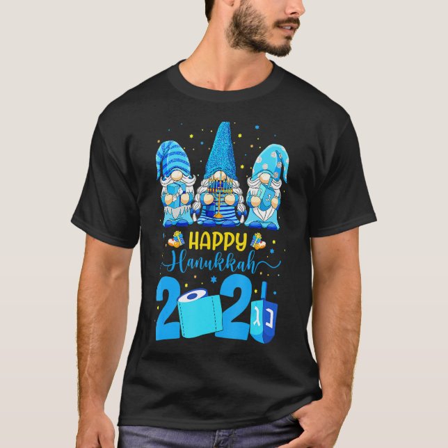 T-shirt Joyeux Hanoukka Gnomes Menorah Hanoukka Juif Holi (Devant)