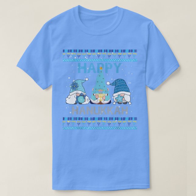 T-shirt Joyeux Hanoukka Gnomes Menorah Hanoukka Juif Holi (Design devant)