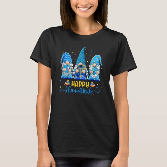 T-shirt Joyeux Hanoukka Gnomes Menorah Hanoukka Juif Holi (Devant)