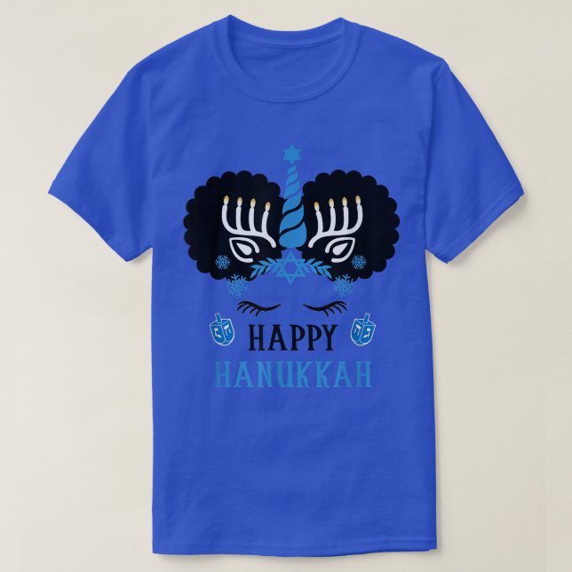T-shirt Joyeux Hanoukka Jewnicorn Joyeux Noël Chanukah (Design devant)
