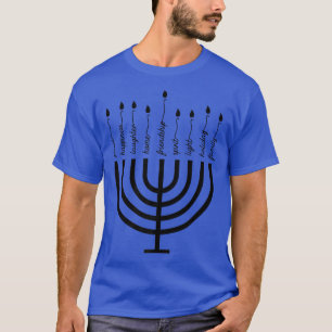 T-shirt Joyeux Hanoukka Menorah Vintage Hébreu Juif Fête