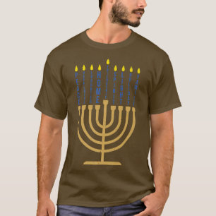 T-shirt Joyeux Hanoukka Menorah Vintage Hébreu Juif Fête