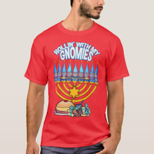 T-shirt Joyeux Hanoukka Rollin Avec Mes Gnomies Juifs Noël