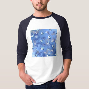 T-shirt Joyeux Hanukkah Étoiles Filantes et Dreidels