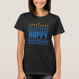 T-shirt Joyeux Hanukkah Femmes Hommes Enfants Menorah Jui