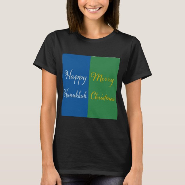 T-shirt Joyeux Hanukkah Joyeux Noël Double Fête (Devant)