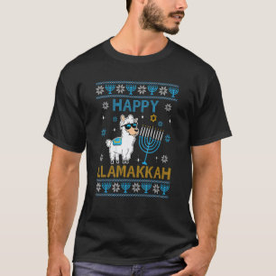 T-shirt Joyeux Hanukkah juif Noël Llamakkah Menorah