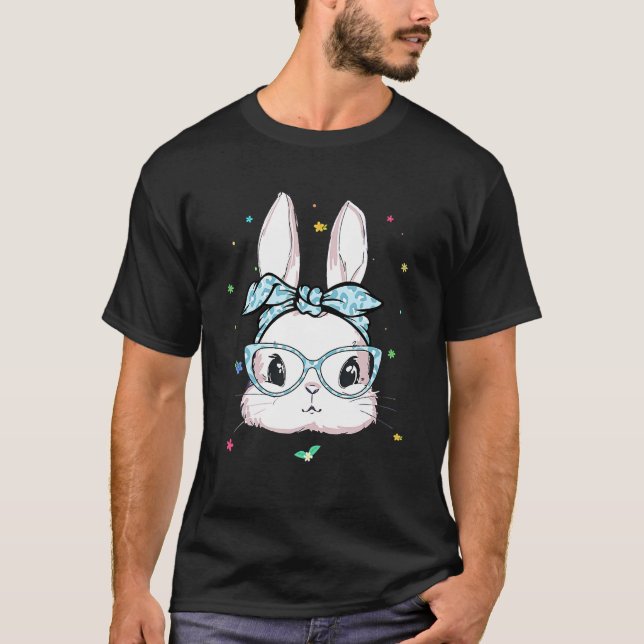 T-shirt Joyeux Happy Pâques mignon lapin visage léopard ca (Devant)