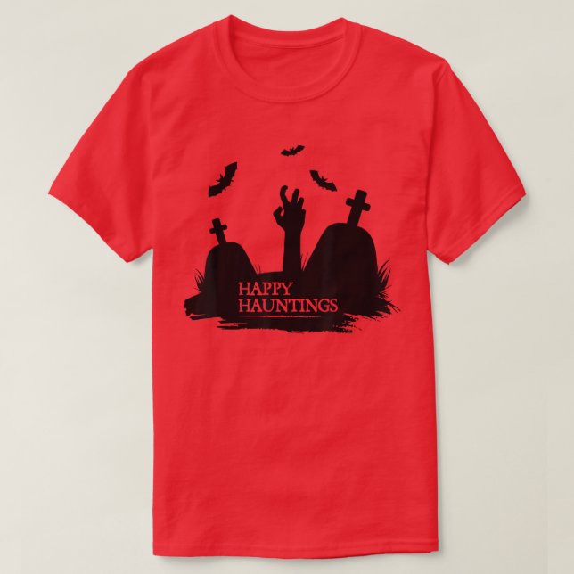 T-shirt Joyeux Hauntings Halloween Costume Graveyard Avec  (Design devant)