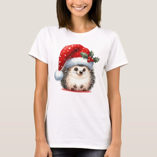 T-shirt Joyeux Hérisson de Noël (Devant)