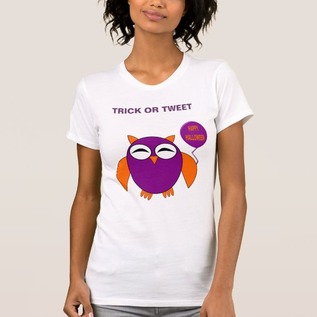T-shirt Joyeux hibou de fête d'Halloween Custom T Shirt (Devant)