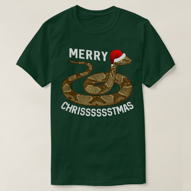 T-shirt Joyeux Hissmas Noël Santa Hat Cuperhead Snake (Design devant)
