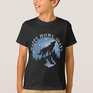 T-shirt Joyeux Howlidays avec Howling Wolf et Moon