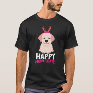 T-shirt Joyeux Howlidays Corgi Golden Retriever Caniche No