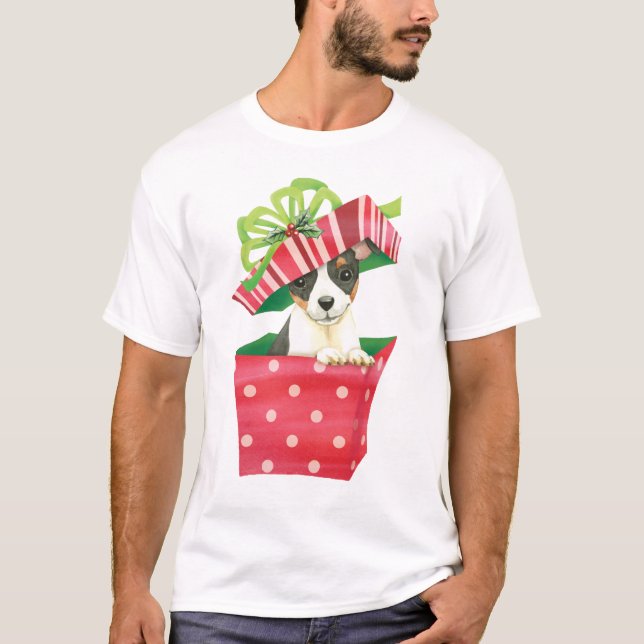 T-shirt Joyeux Howlidays Toy Fox Terrier (Devant)