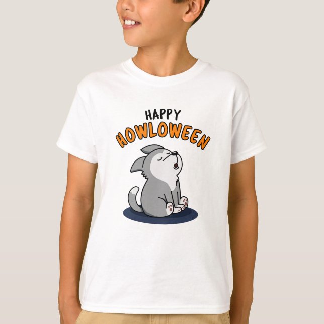 T-shirt Joyeux Howloween Funny Chien Pun (Devant)