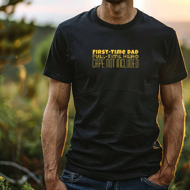 T-shirt Joyeux humour de la lettre jaune du Premier Père (Créateur téléchargé)