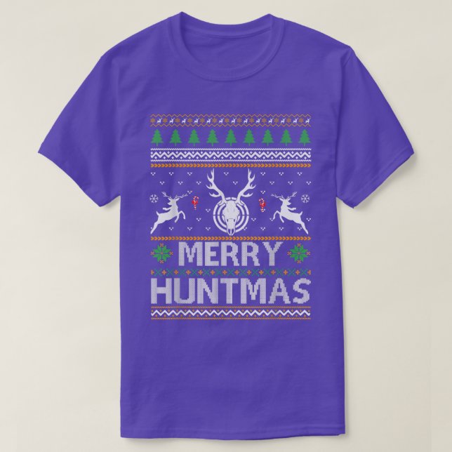 T-shirt Joyeux Huntmas Chasse aux Cerfs Vilains Chandail d (Design devant)