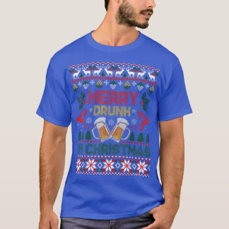 T-shirt Joyeux ivrogne Je Noël Drôle Boire Mauvais Noël