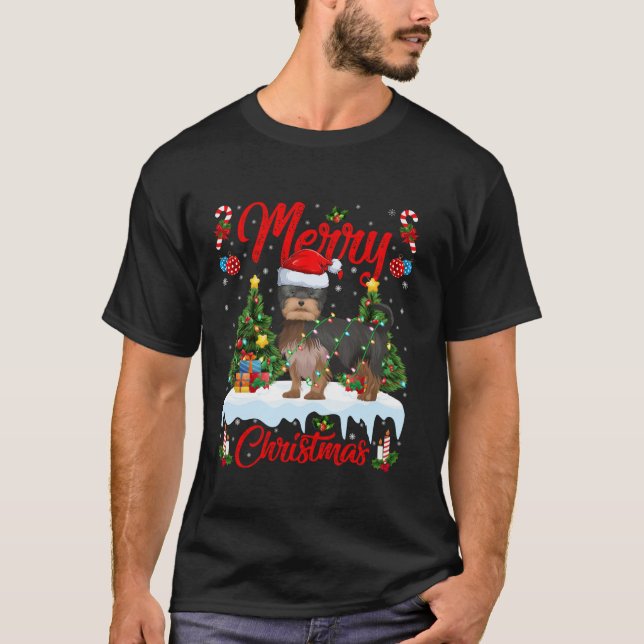 T-shirt Joyeux Jeu Chr de chien de Terrier Yorkshire (Devant)