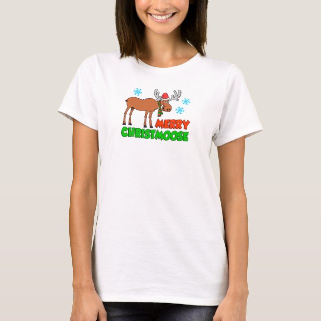 T-shirt Joyeux jeu Christmoose mignon de vacances (Devant)