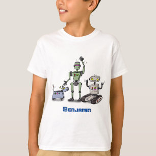 T-shirt Joyeux joli dessin de trois robots trio