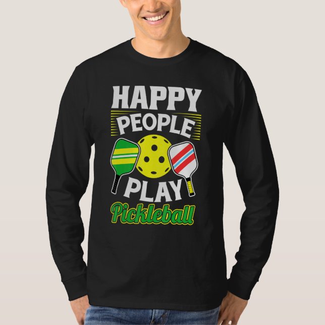 T-shirt Joyeux Jouer Pickleball Paddleball Player (Devant)