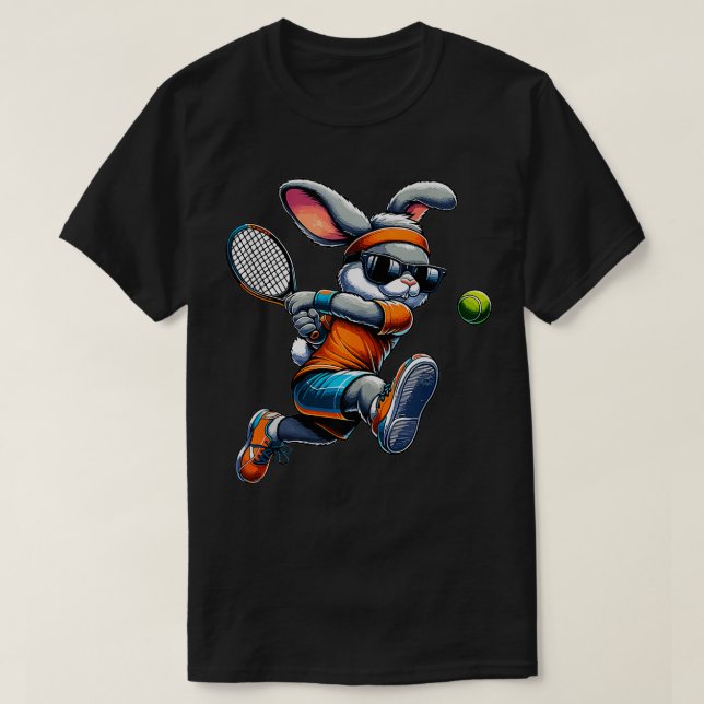 T-shirt Joyeux Joueur de tennis de Pâques Bunny Sport (Design devant)