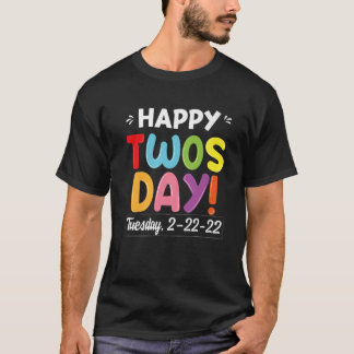 T-shirt Joyeux Jour 2022 2-22-22 Février 22E Enseignant K