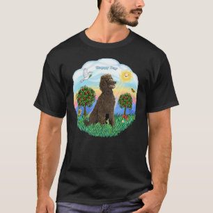 T-shirt Joyeux Jour Avec Un Chocolat De Poodle Standard