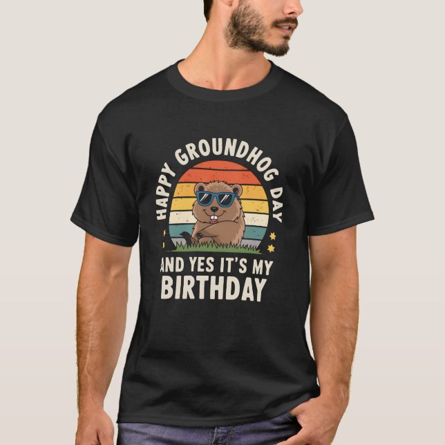 T-shirt Joyeux Jour de la marmotte Jour d'anniversaire Coo (Devant)