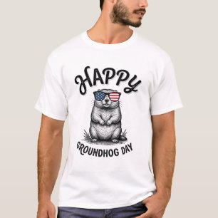T-shirt Joyeux jour de la marmotte vintage gravure concept