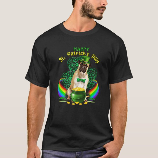 T-shirt Joyeux Jour de la Saint Patrick Bullmastiff Leprec (Devant)