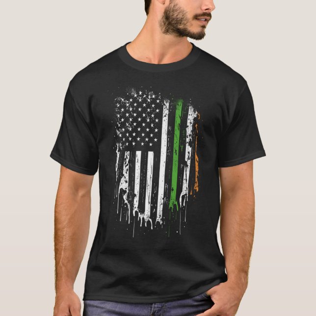 T-shirt Joyeux Jour de la Saint Patrick irlandais drapeau  (Devant)