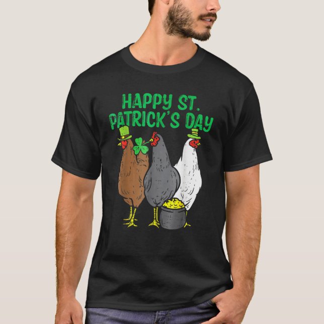 T-shirt Joyeux Jour de la Saint Patrick Poulet Drôle Anima (Devant)