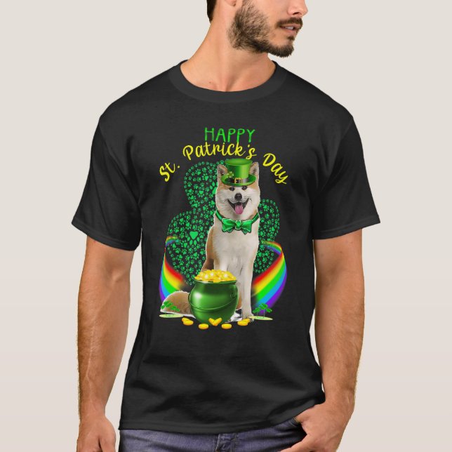T-shirt Joyeux Jour de la Saint Patrick Shiba Inu Leprecha (Devant)