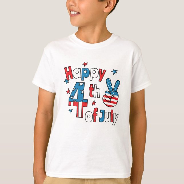 T-shirt Joyeux Jour de l'Indépendance 4 juillet (Devant)