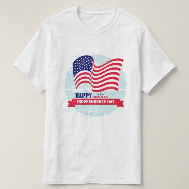 T-shirt Joyeux Jour de l'Indépendance Illustration du drap (Design devant)