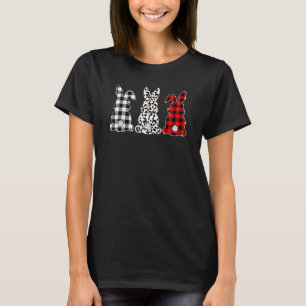 T-shirt Joyeux Jour de Pâques Bunny Buffalo Red Plaid Leop