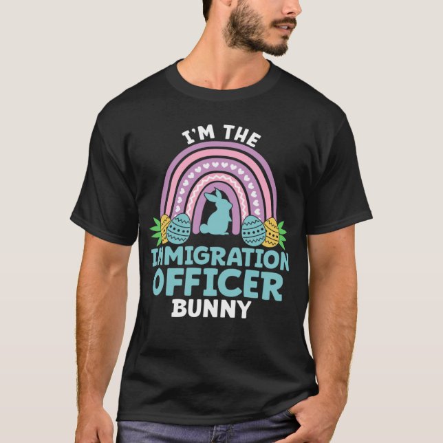 T-shirt Joyeux jour de Pâques Je suis l'agent d'immigratio (Devant)