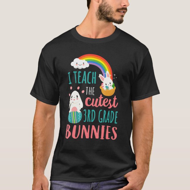 T-shirt Joyeux jour de Pâques J'enseigne Le Bunn de 3e ann (Devant)