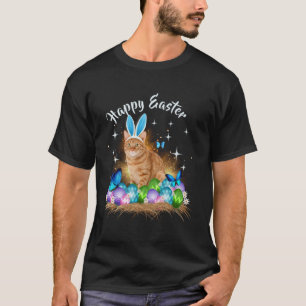 T-shirt Joyeux Jour de Pâques Lapin Chat Oeufs Panier Homm