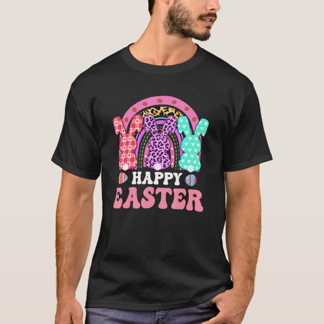 T-shirt Joyeux Jour de Pâques Leopard Bunny Lapin Palm dim (Devant)