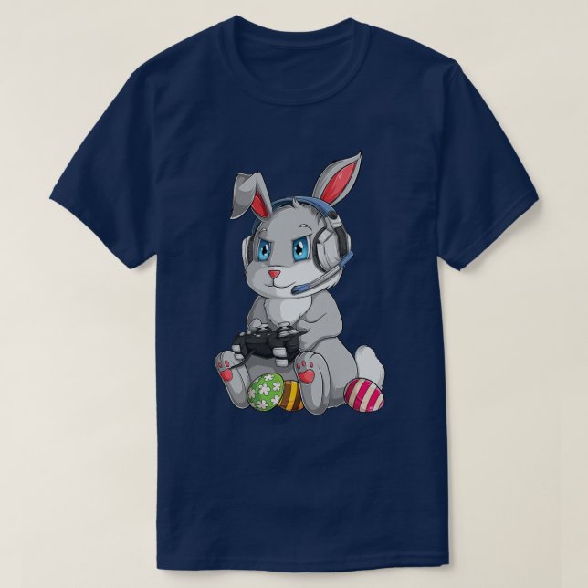 T-shirt Joyeux Jour de Pâques Oeuf Lapin Drôle Garçons Fil (Design devant)