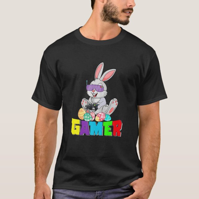 T-shirt Joyeux Jour de Pâques Oeuf Lapin Drôle Garçons Fil (Devant)