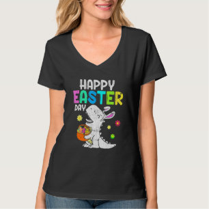 T-shirt Joyeux Jour de Pâques Oeufs Panier Bunny T Rex Din