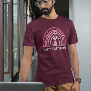 T-shirt Joyeux Jour de Pâques Rainbow Design lapin mignon